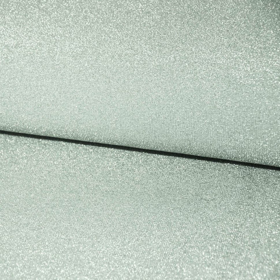 SCHÖNER LEBEN. Stoff Bekleidungsstoff Meterware Polyester Glitzer mint silberfarbig 160cm, mit Metallic-Effekt
