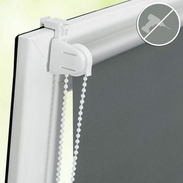 Seitenzugrollo Hitzeschutz, mit Klemmträger, i@home, Lichtschutz, ohne Bohren, freihängend, Klemmfix, mit Thermobeschichtung