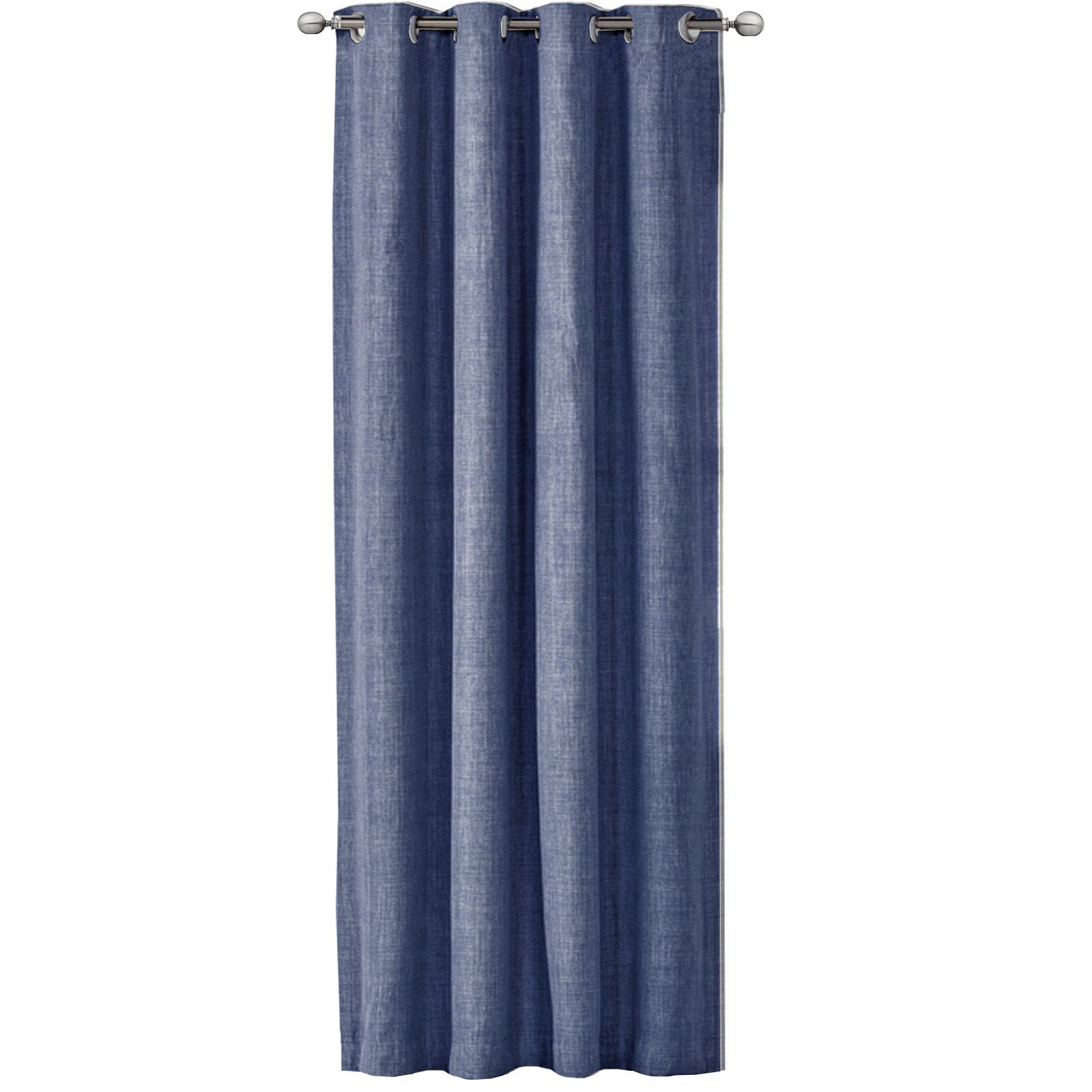 Vorhang Vorhang blickdicht, 140x245cm, Ösen, Leinenoptik, JEMIDI Blau