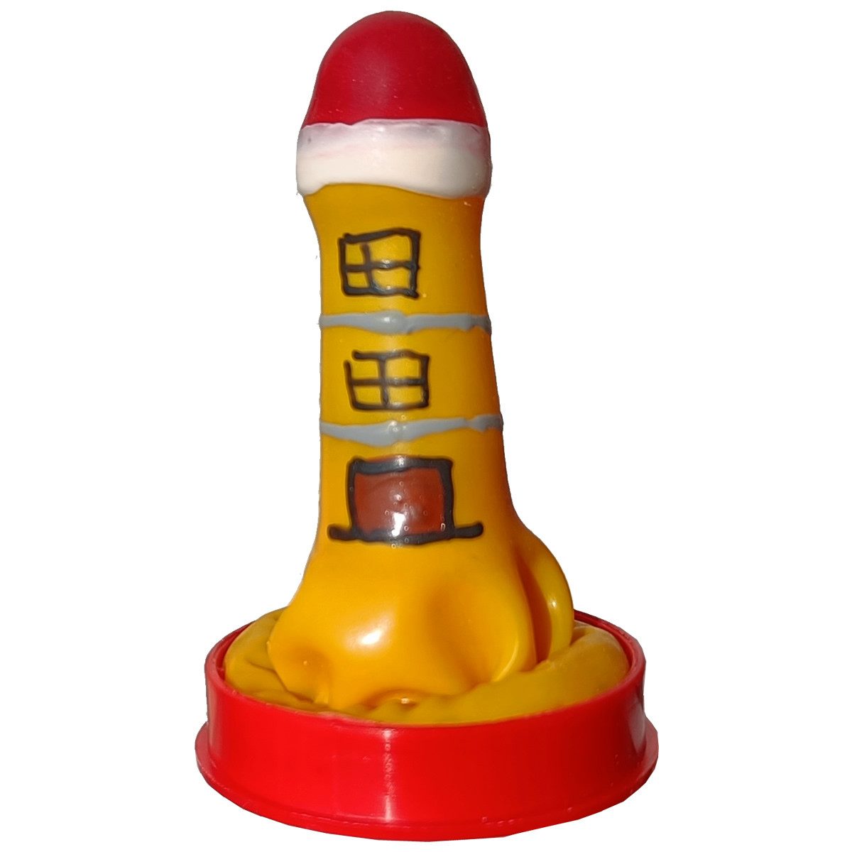 ERCO Kondome Scherzkondom Sommer Leuchtturm (gelb), 1 St., handbemalter Scherzartikel