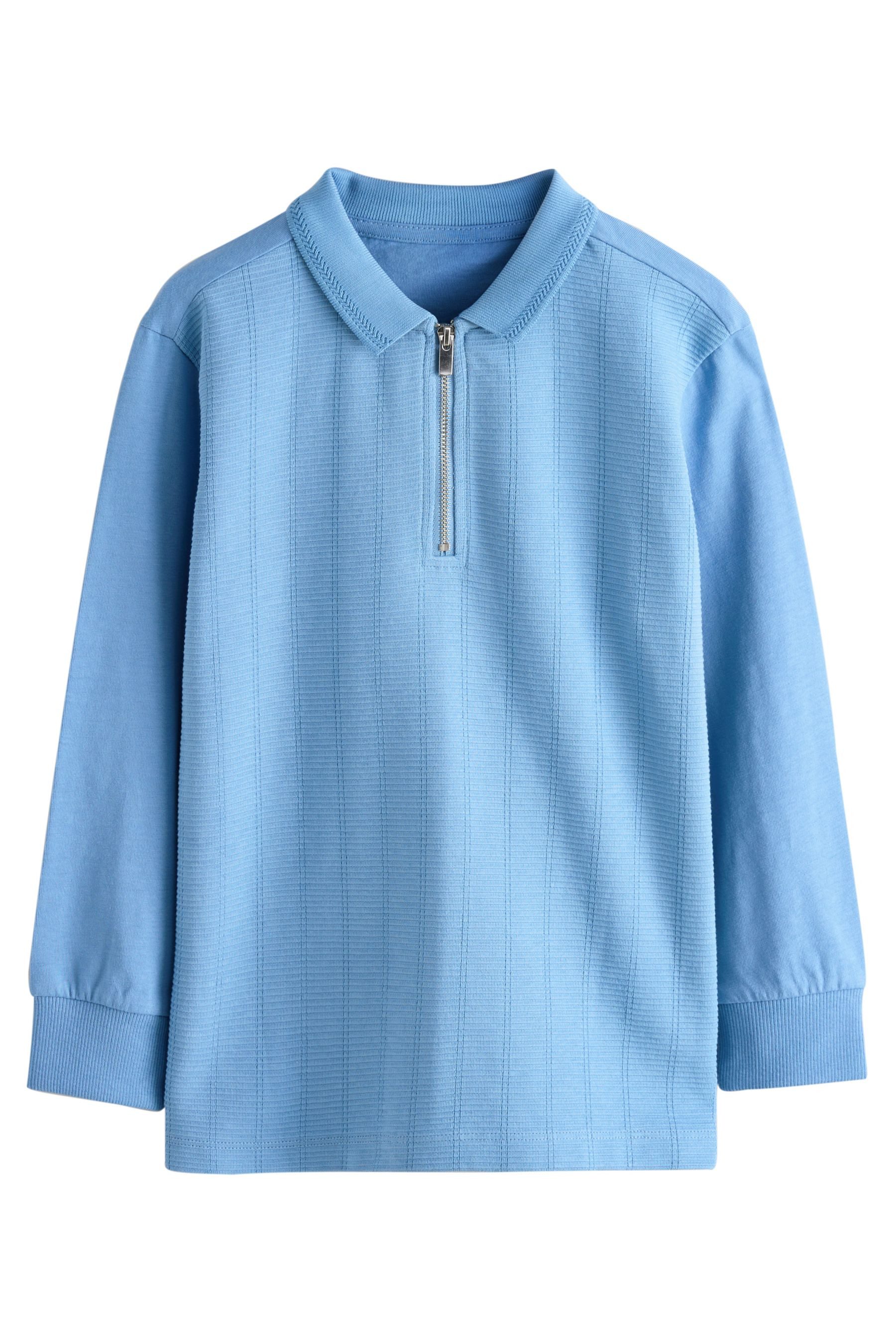 Langarm-Poloshirt Langärmeliges Poloshirt mit RV-Kragen