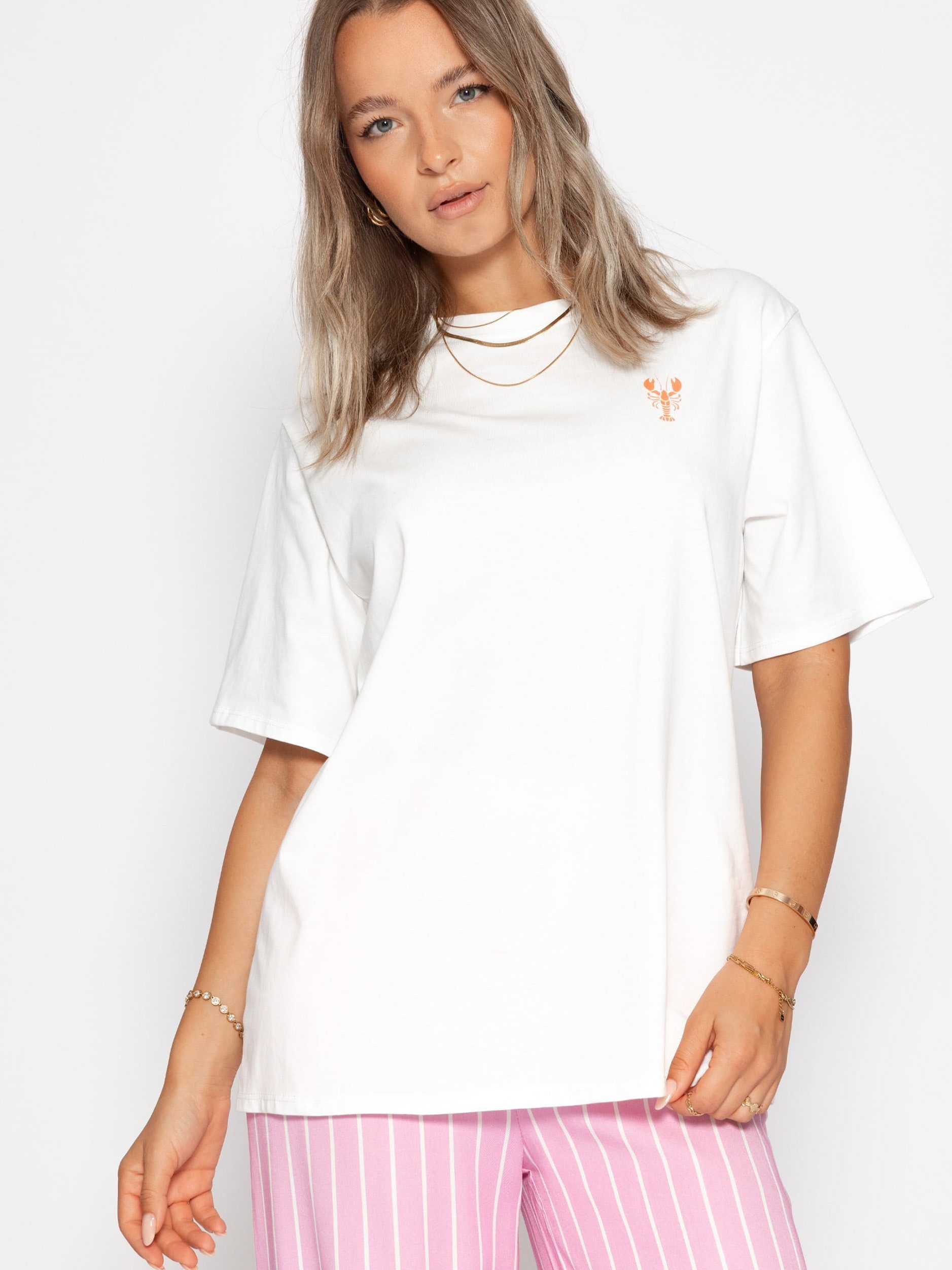 T-Shirt Oversize T-Shirt mit Hummer Frontprint Damen