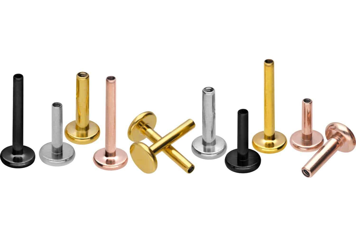 PIERCINGLINE Piercing-Set Titan Labret mit Innengewinde ohne Kugel (Labrets günstig online kaufen