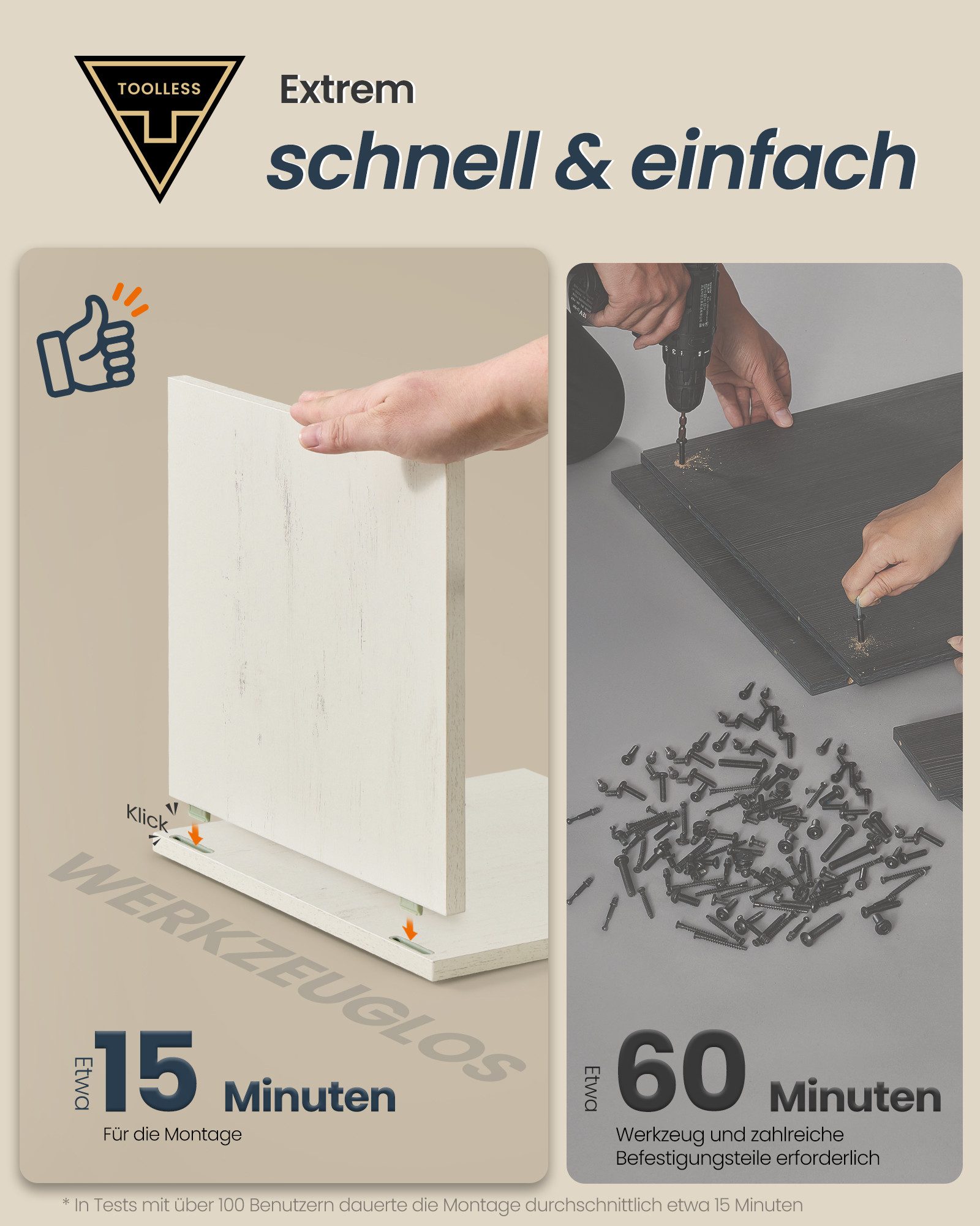 SONGMICS HOME Badkommode Badezimmerschrank Badschrank schmal, verstellbare Ablagen, Toolless-Technologie, superschnelle werkzeuglose Montage – Bild 3 von 5