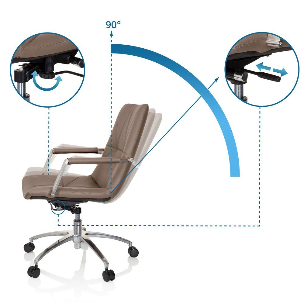 hjh OFFICE Office Drehstuhl SARANTO St), Bürostuhl ergonomisch Macchiatobraun Home (1 II Kunstleder Schreibtischstuhl