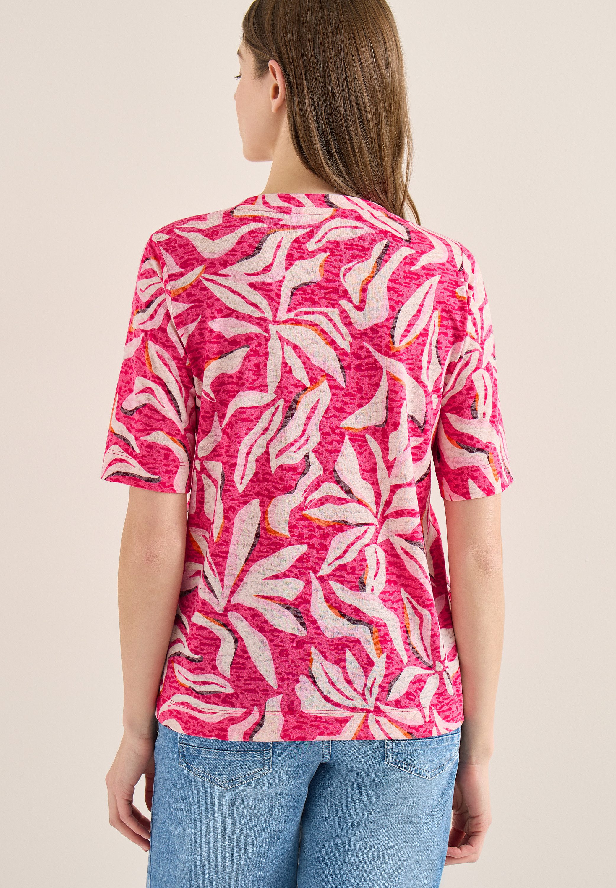CECIL Rundhalsshirt Ausbrenner Shirt mit floralem Muster günstig online kaufen
