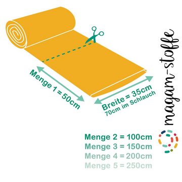 MAGAM-Stoffe Stoff "Charly", Bündchenstoff Grobstrick uni einfarbig ÖKO-TEX Meterware ab 50cm