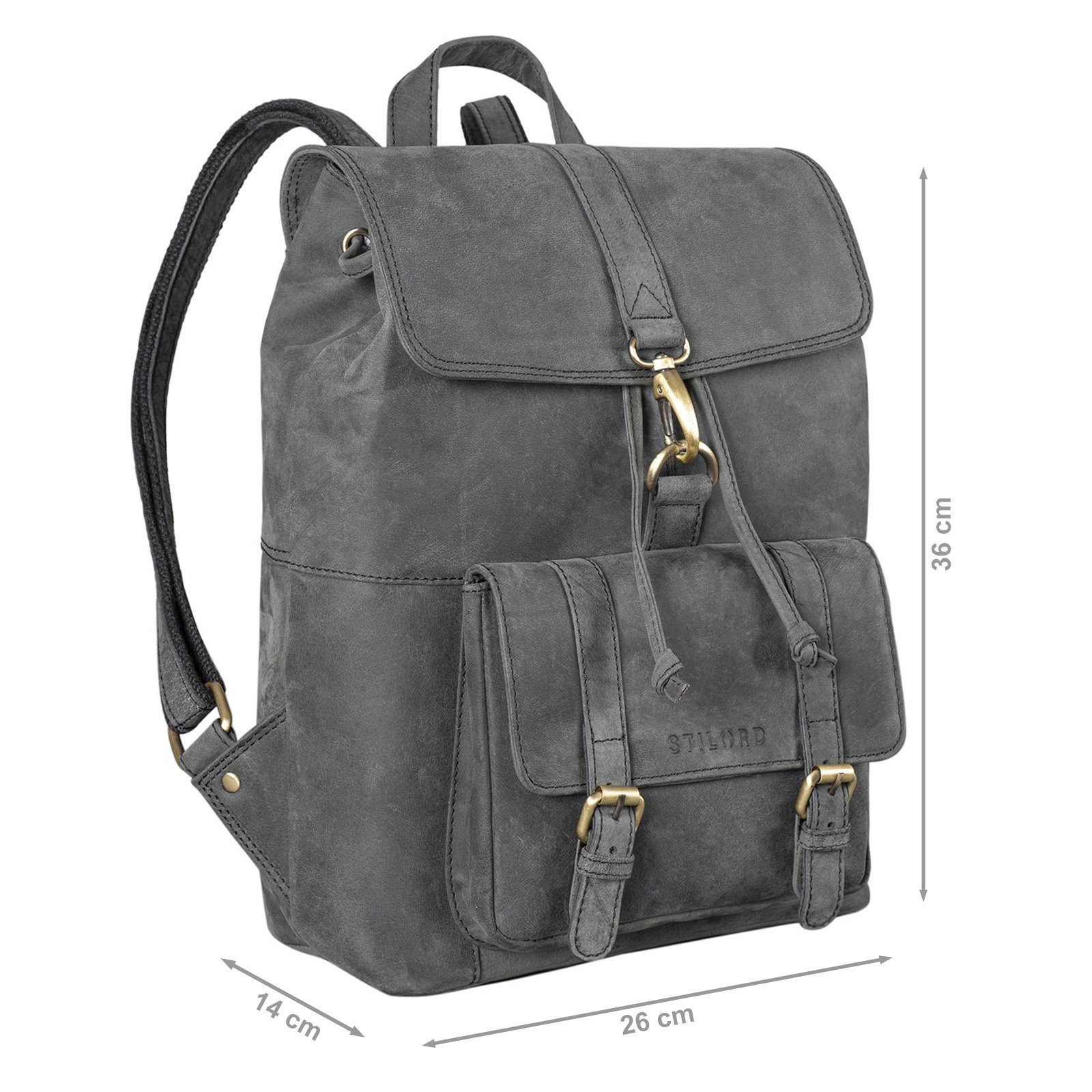 STILORD Cityrucksack "Kacey" Daypack Damen Leder 13.3 Zoll Lederrucksack Unirucksack