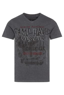 CAMP DAVID V-Shirt mit offenen Kanten