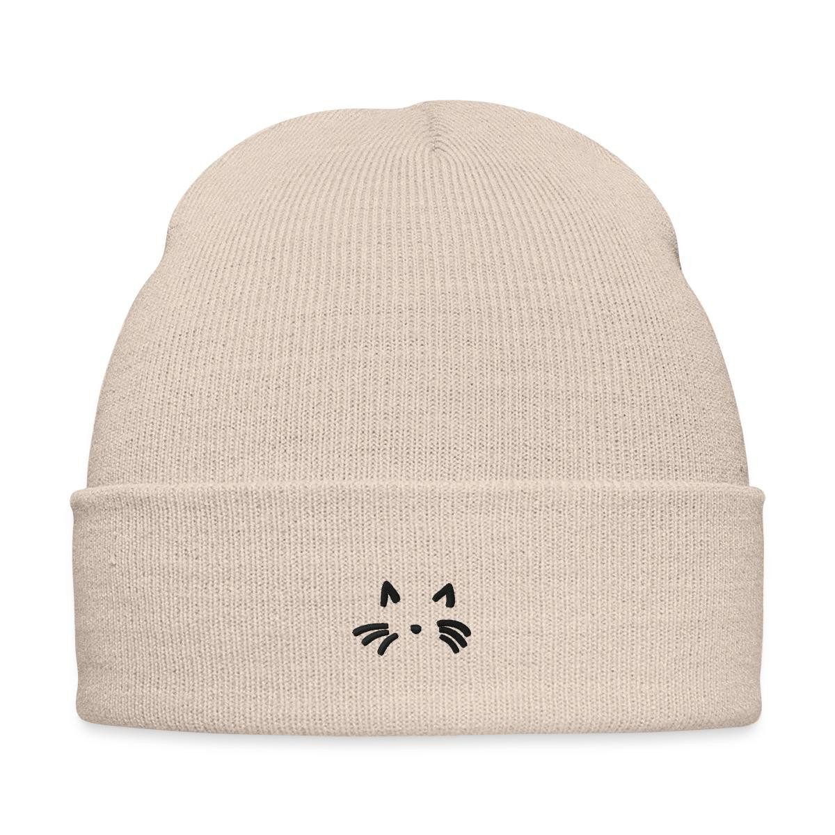 Beanie Katzen Gesicht Bestickte Wintermütze