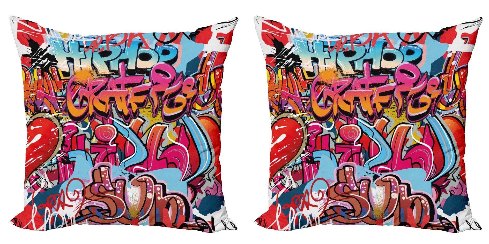 Kissenbezüge Modern Accent Doppelseitiger Digitaldruck, Abakuhaus (2 Stück), Graffiti Hip Hop Street Art