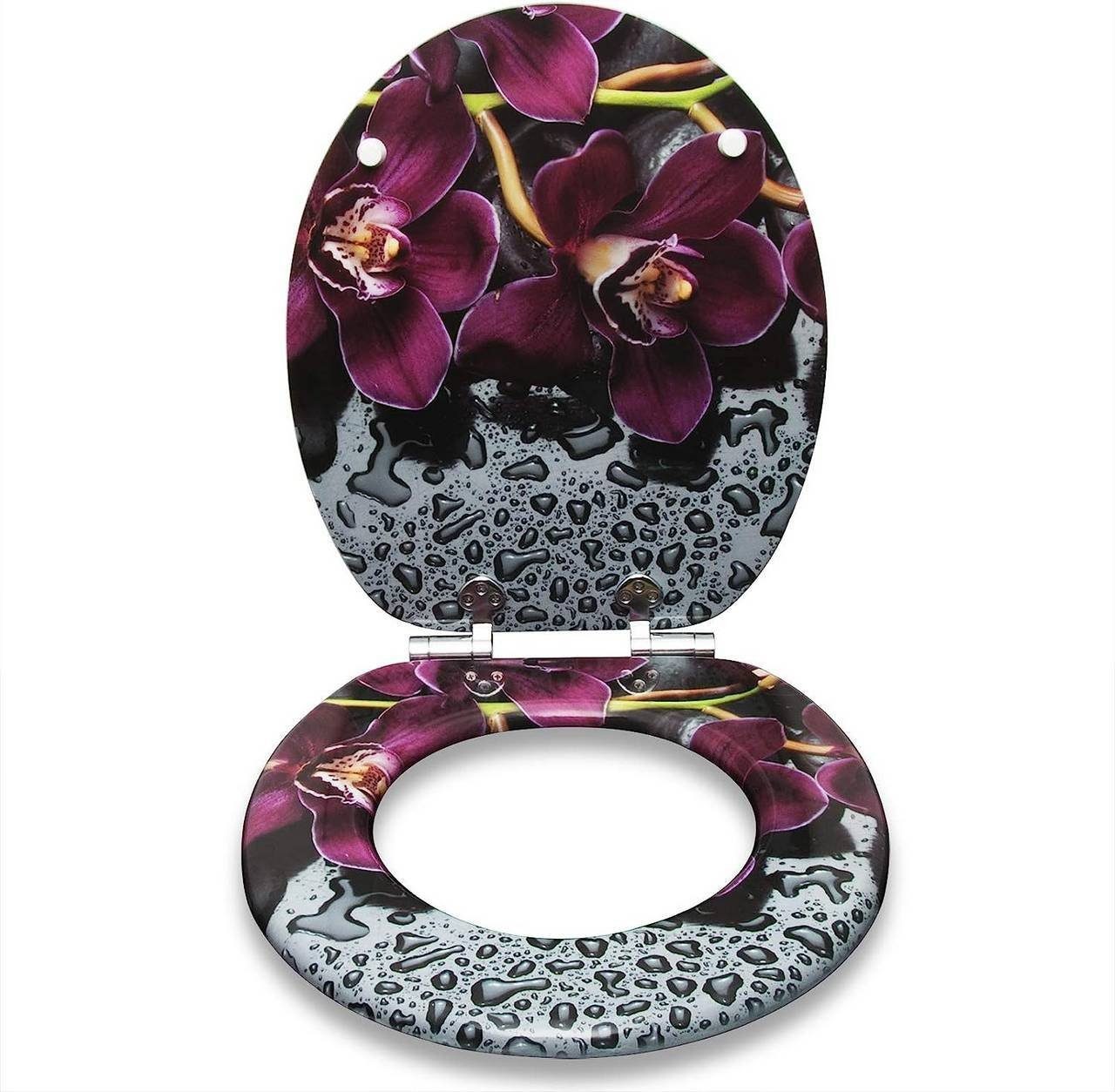 Woltu WC-Sitz (1-St), mit Absenkautomatik, MDF Holzkern, Softclose Scharnier