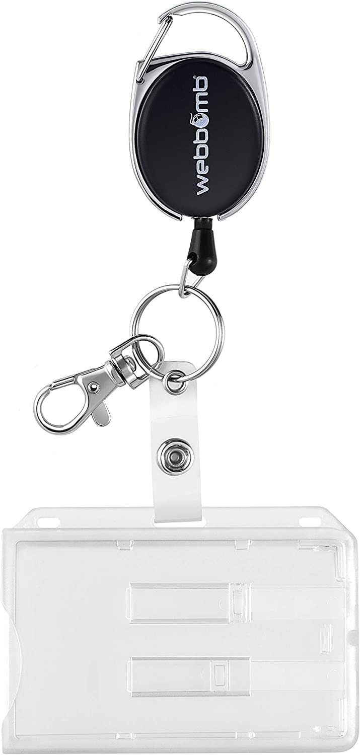 WEBBOMB Schlüsselanhänger 10x Ausweishalter + Jojo Kartenhalter schwarz Schlüssel Doppel mit Hartplastik