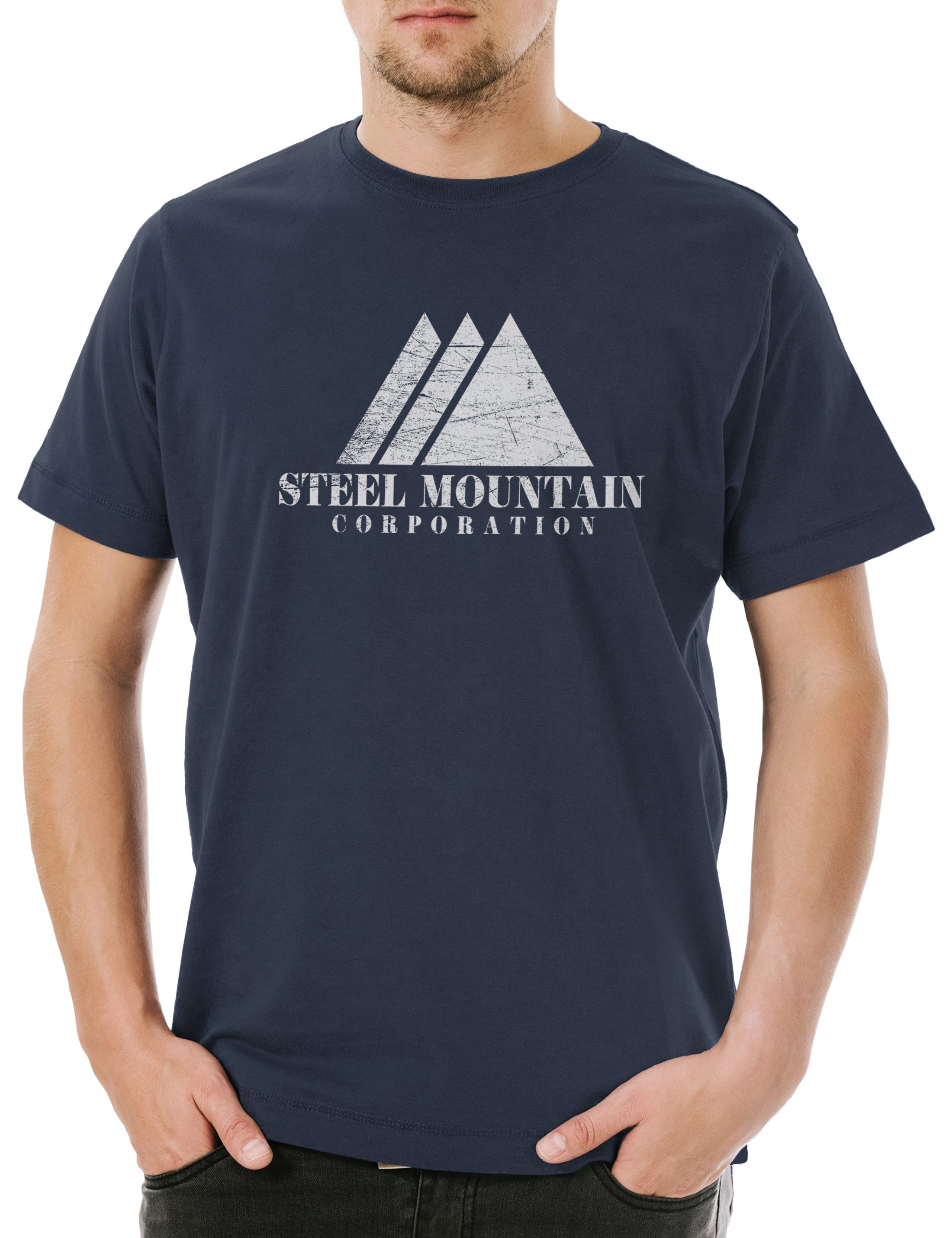 Print-Shirt Steel Mountain Herren T-Shirt Fsociety Allsafe TV Evil E Corp Mr.