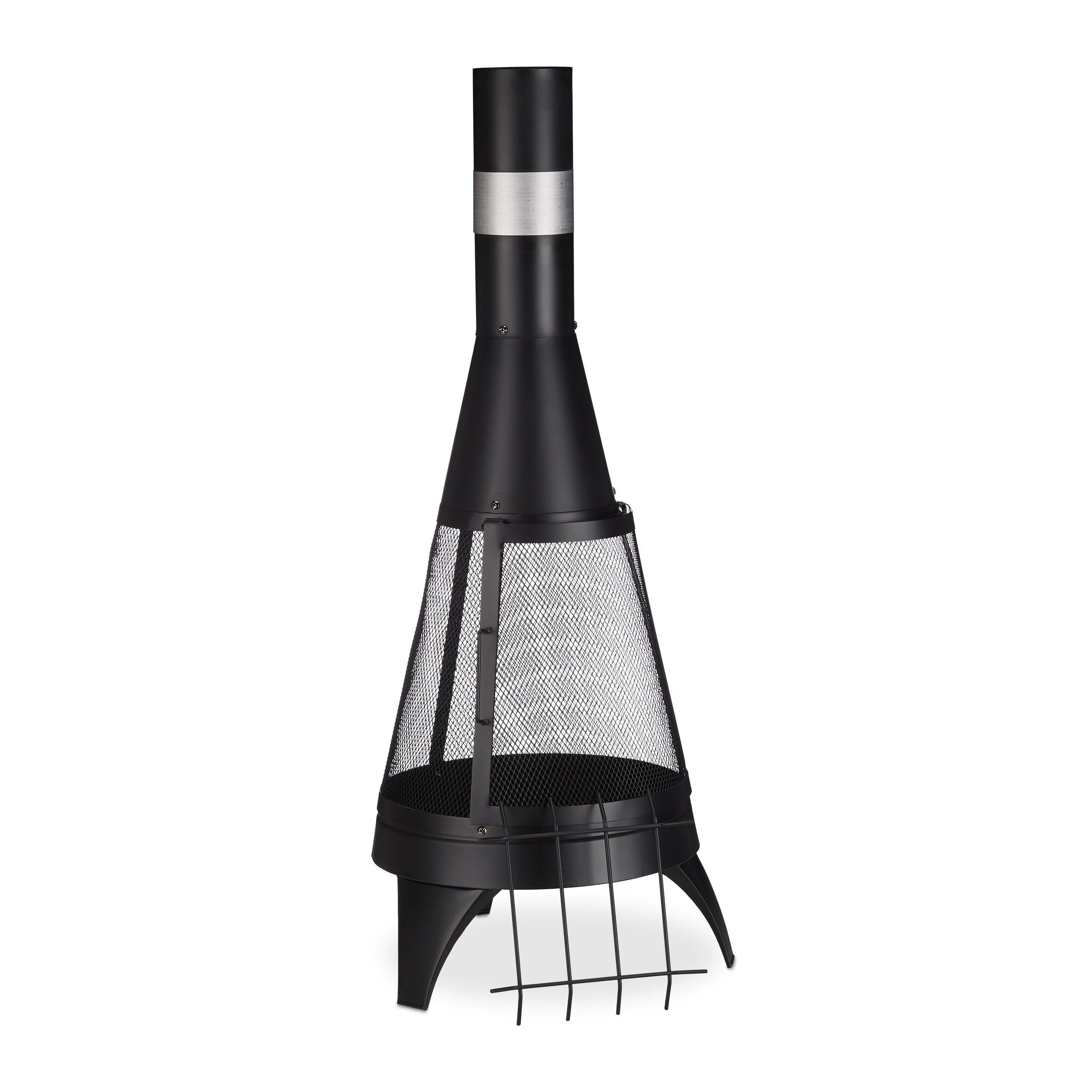 relaxdays Feuerkorb Terrassenofen mit Funkenschutz