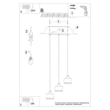 etc-shop Pendelleuchte, Pendelleuchte Hängelampe Deckenlampe Esszimmerleuchte Stahl Schwarz