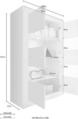 INOSIGN Stauraumvitrine Basic, Höhe 162 cm