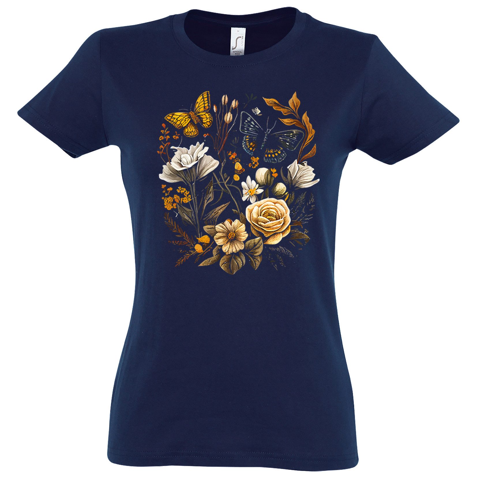 Youth Designz Print-Shirt Flowers Botanic Damen T-Shirt mit modischem Frontprint