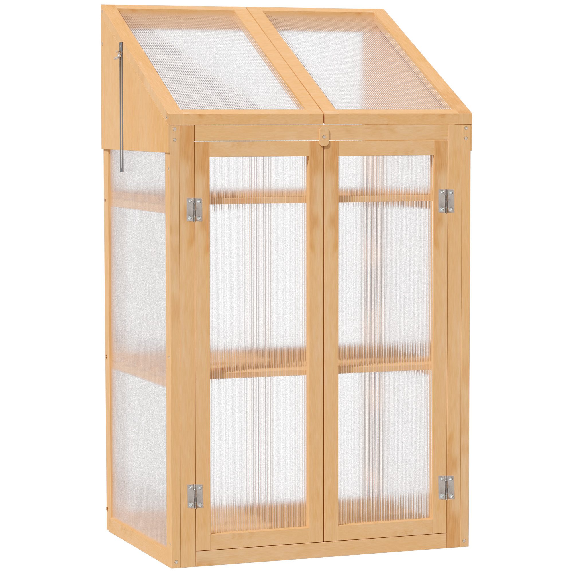 Outsunny Hochbeet 70 x 50 x 120 cm, mit Abdeckung, Fenster, Doppeltür, lich günstig online kaufen