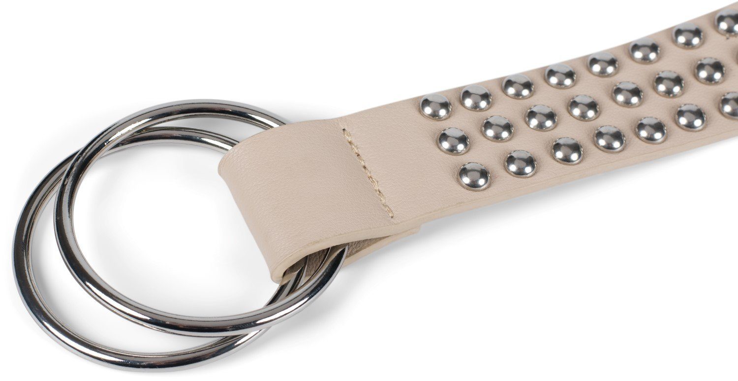 styleBREAKER Nietengürtel Taillengürtel mit Kugelnieten und Ringschnalle (1-St)