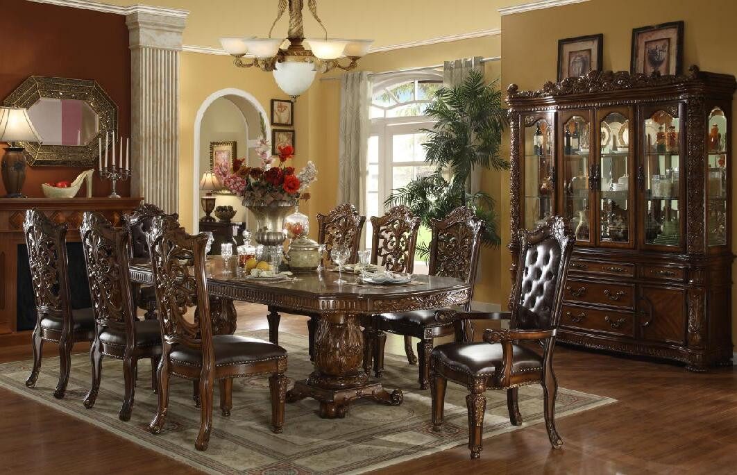 Essgruppe Klassischer Esstisch Tisch Holz Esszimmer 6x Stühle 7 tlg.Set