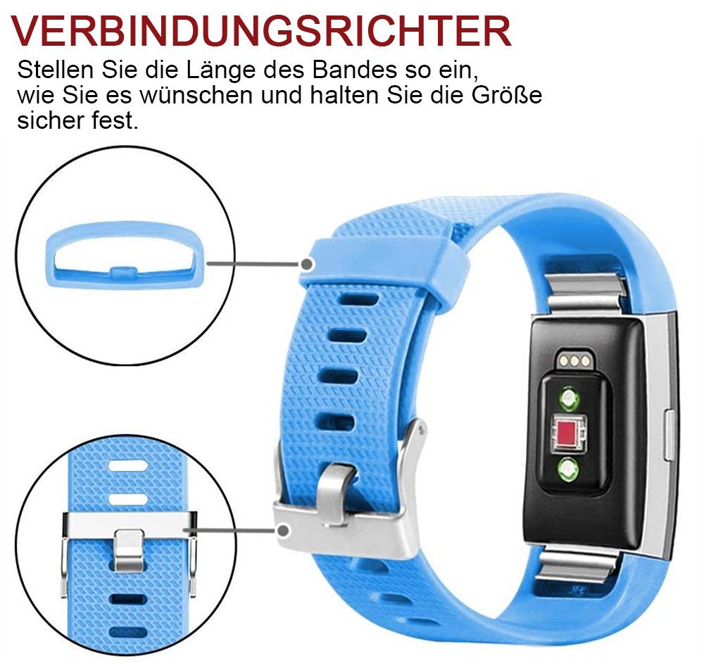 ELEKIN Smartwatch-Armband Ersatzbänder, kompatibel & Classic mit Himmelblau Fitbit 2, Charge Special