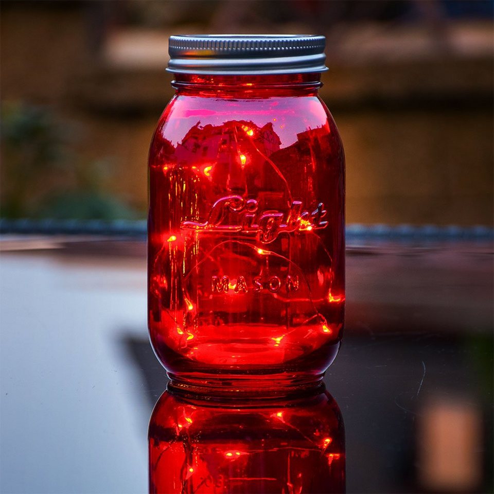Lichterkette LED Einmach-Glas Deckel-Einsatz Deko Tisch Leuchte Party Landhaus