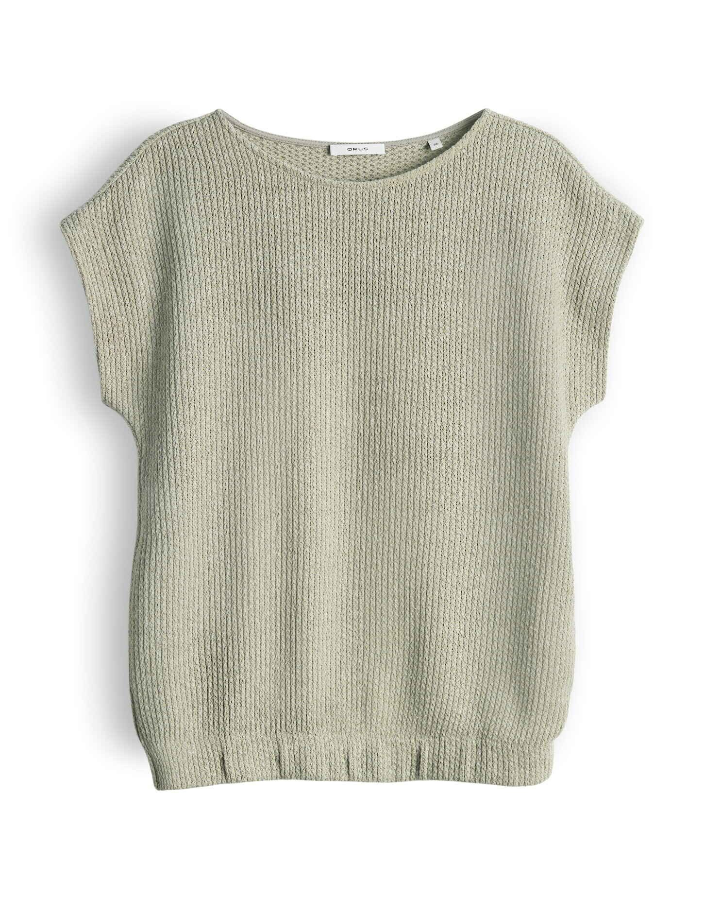 OPUS Shirttop Jerseytop in Strickoptik Lockerer Schnitt, Gummibund am Saum