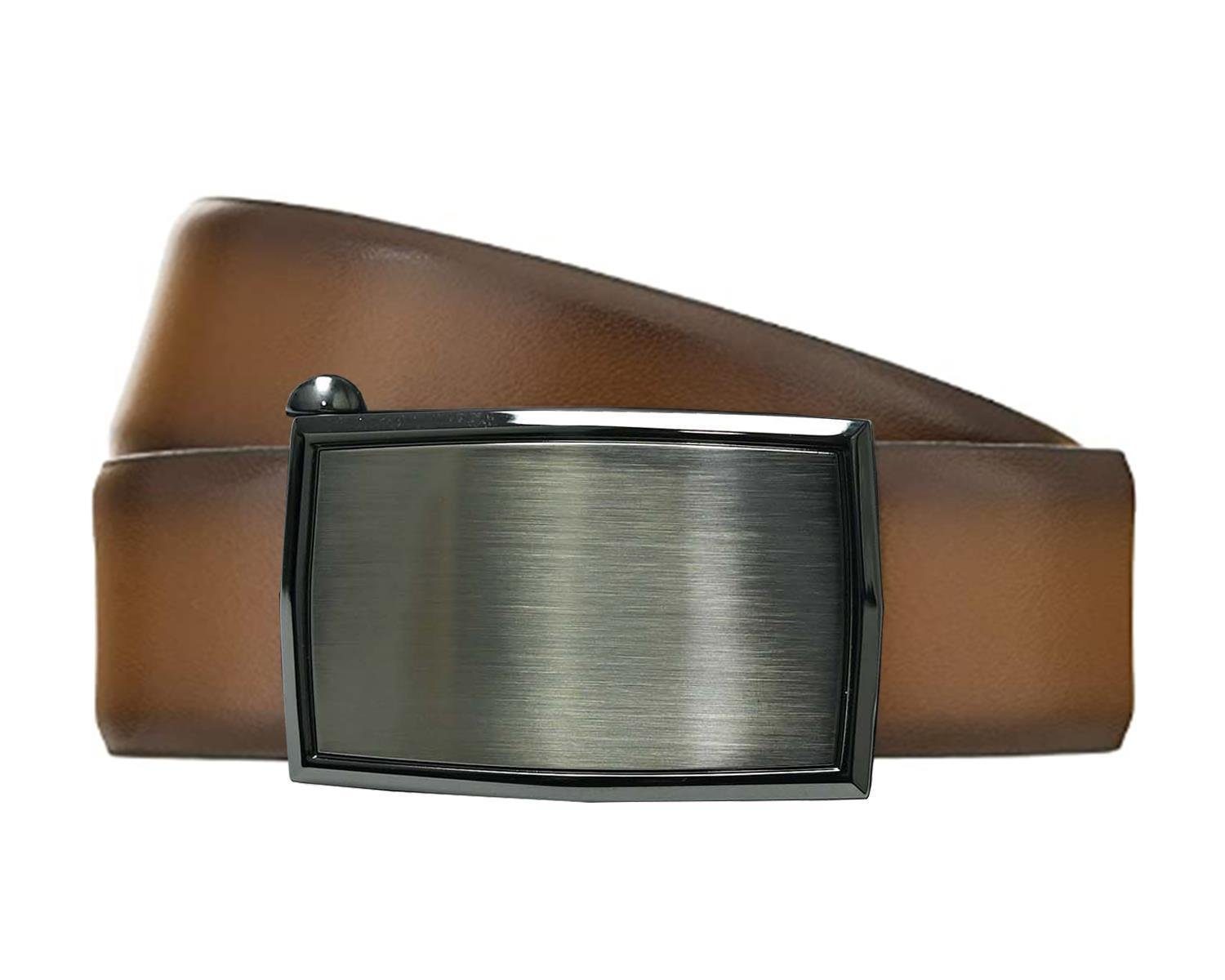 LLOYD Men’s Belts Ledergürtel LLOYD-Automatic-Gürtel cognac bombiert 35mm, kürzbar, Kantenfinish