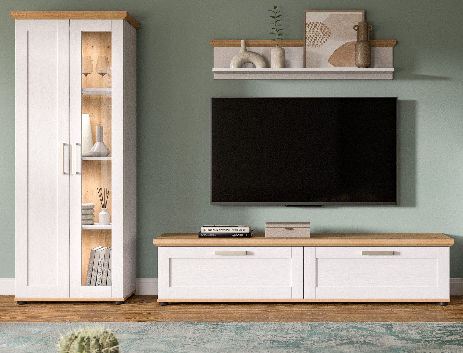 Inn.Furn Wohnwand Mirano, (in weiß Lärche günstig online kaufen