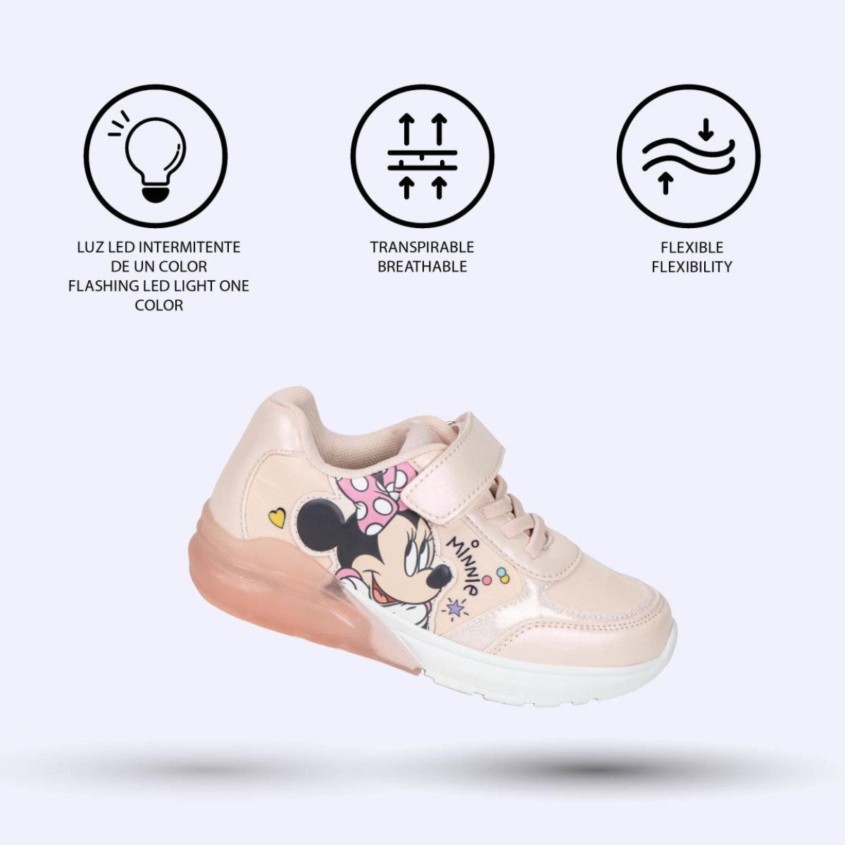 Disney Minnie Mouse Sneaker Kinder Sportschuhe mit Lichteffekt Sneaker – Bild 4 von 5