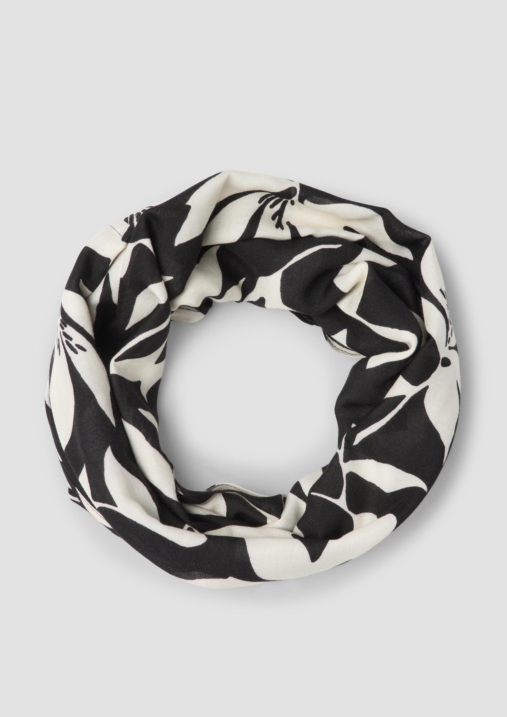 s.Oliver Loop Snood, Snood mit floralem Muster aus Viskose