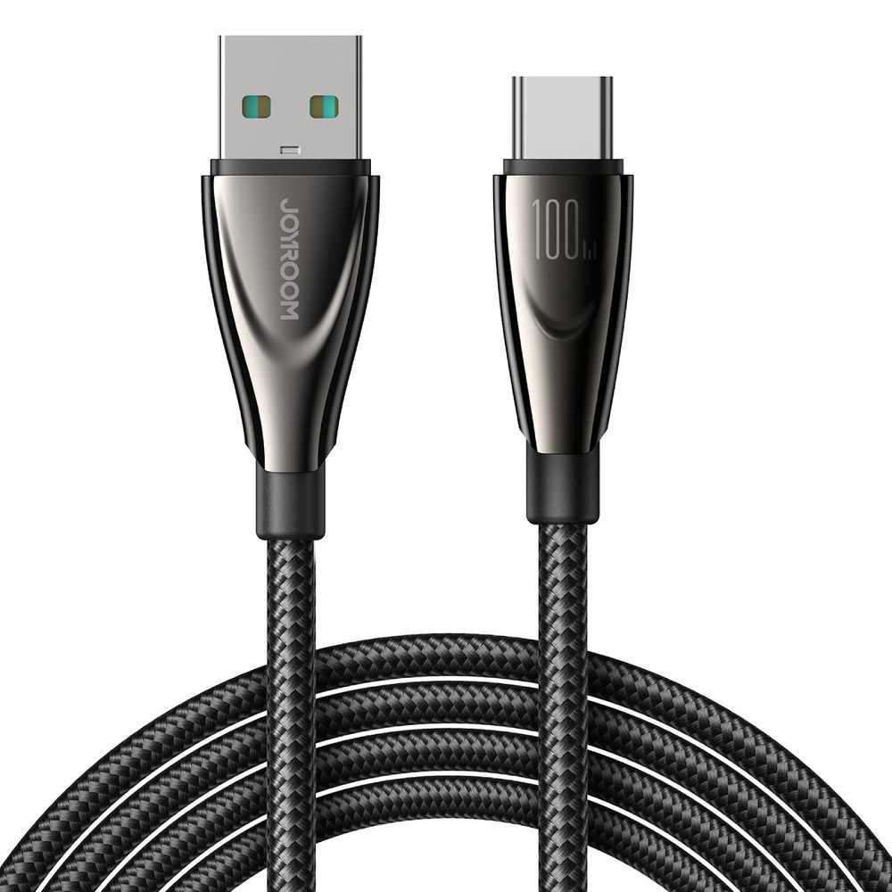 JOYROOM Schnellladekabel Datenkabel Ladeleitung USB-Kabel, USB-A, USB-C (120.0 cm), 100 W Schnellladen, 6 A, Nylongeflecht