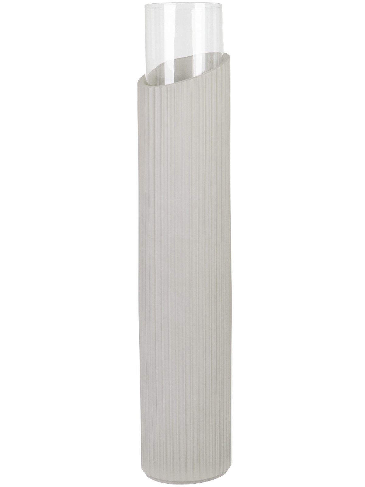 VIVANNO Bodenwindlicht Fiberglas CANDRA RAY Säule - Betongrau Beton-Design (1 St), 22x111 cm