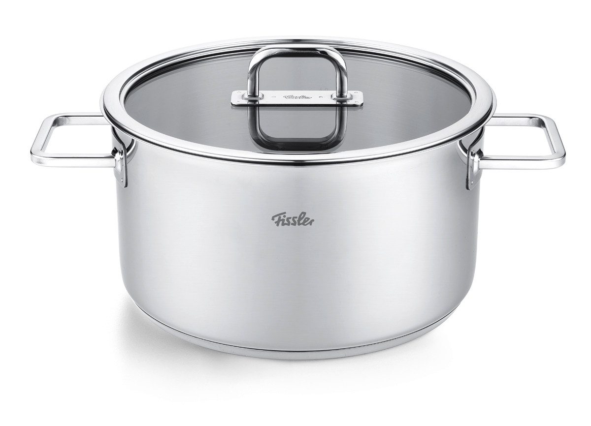 Fissler Kochtopf Viseo® Pro, Edelstahl 18/10 (1-tlg), Edelstahl-Kochtopf mit Glasdeckel und Superthermic Boden