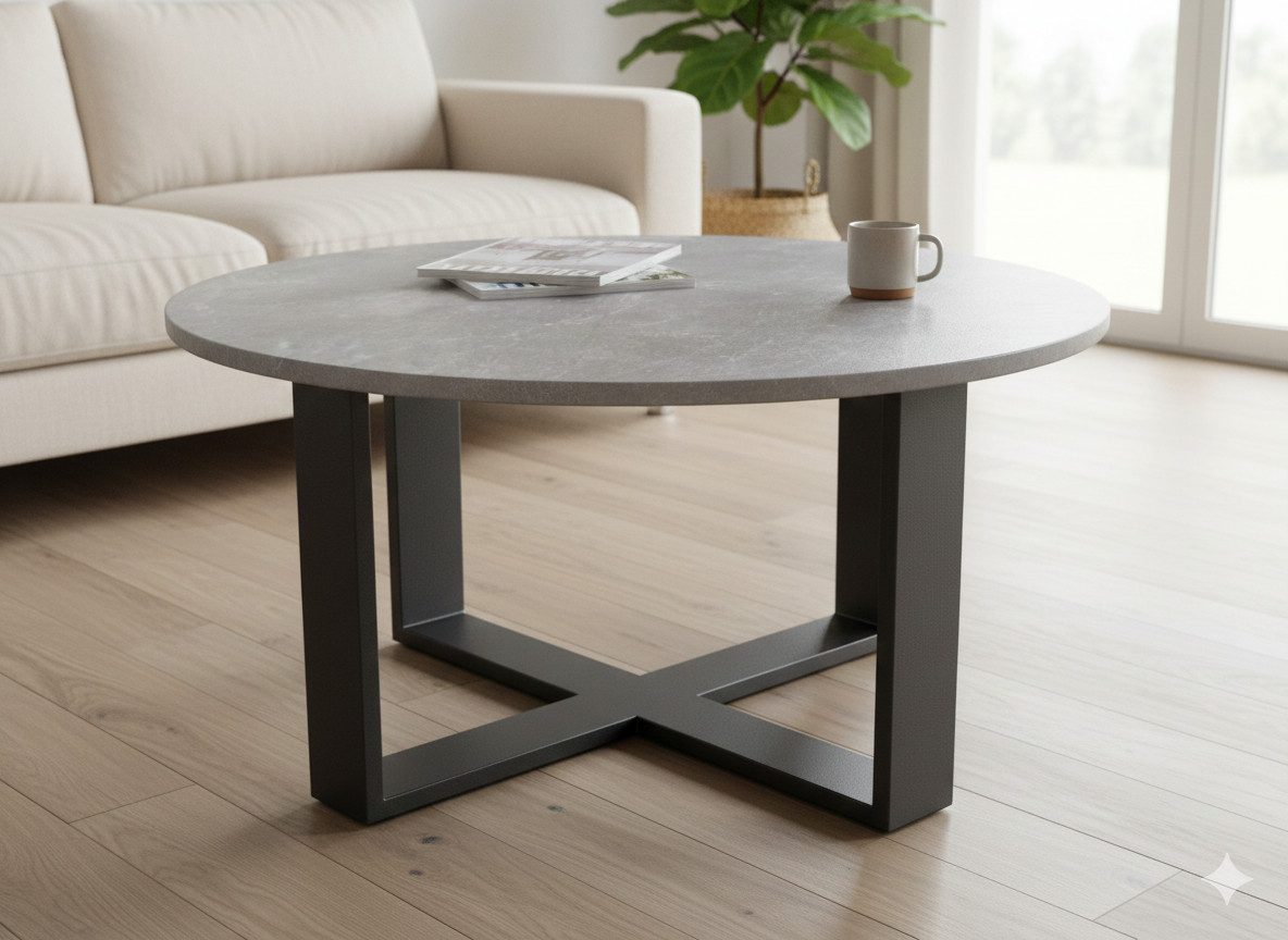 designimpex Couchtisch Design DA-333 rund Wohnzimmertisch Tisch 86 x 42 cm