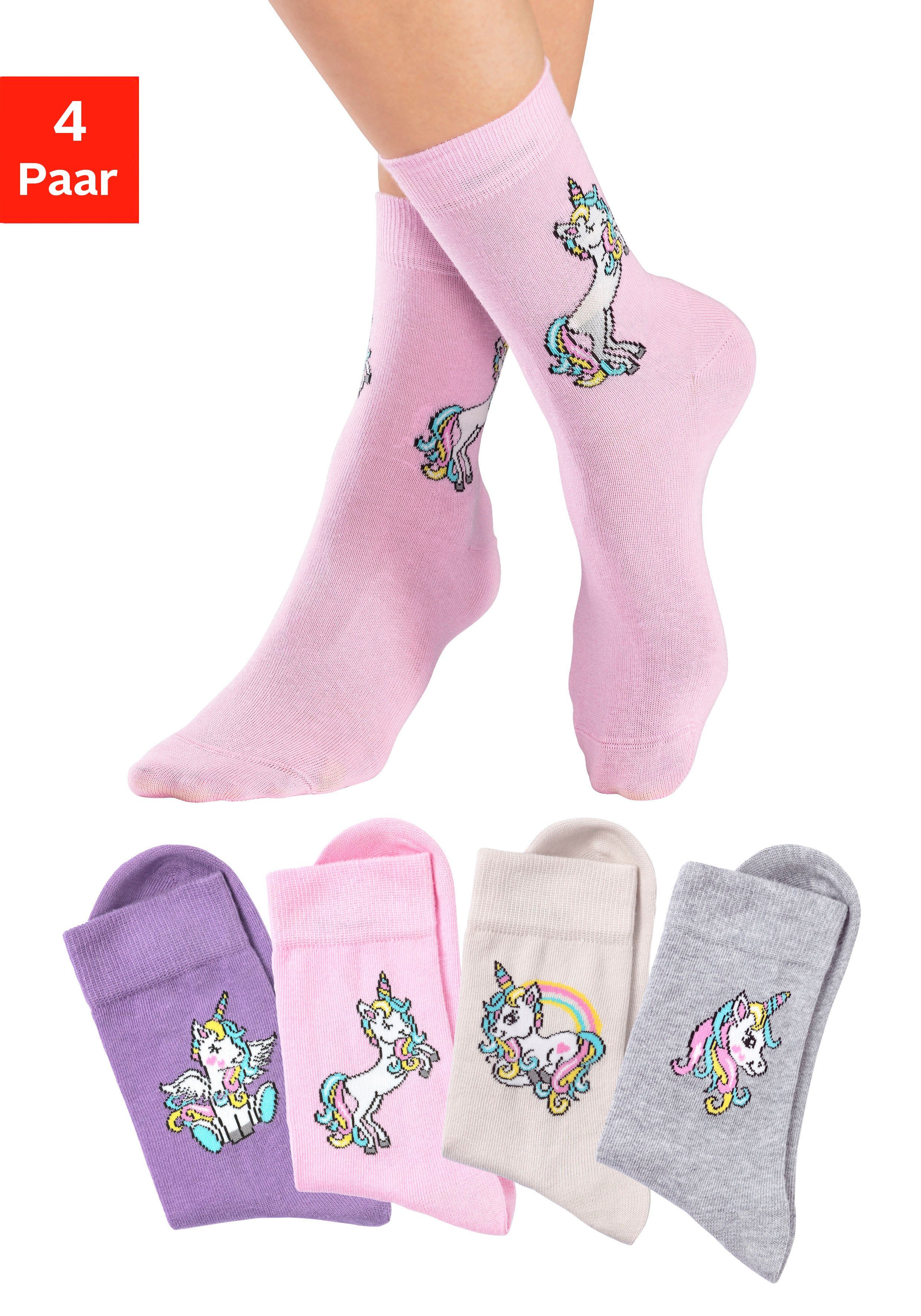 mit Basicsocken Einhorn Motiven H.I.S (4-Paar)