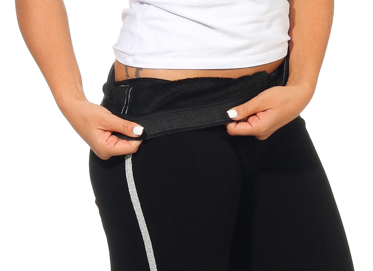 simaranda Thermoleggings 340 mit Teddyfell und Glitzerstreifen