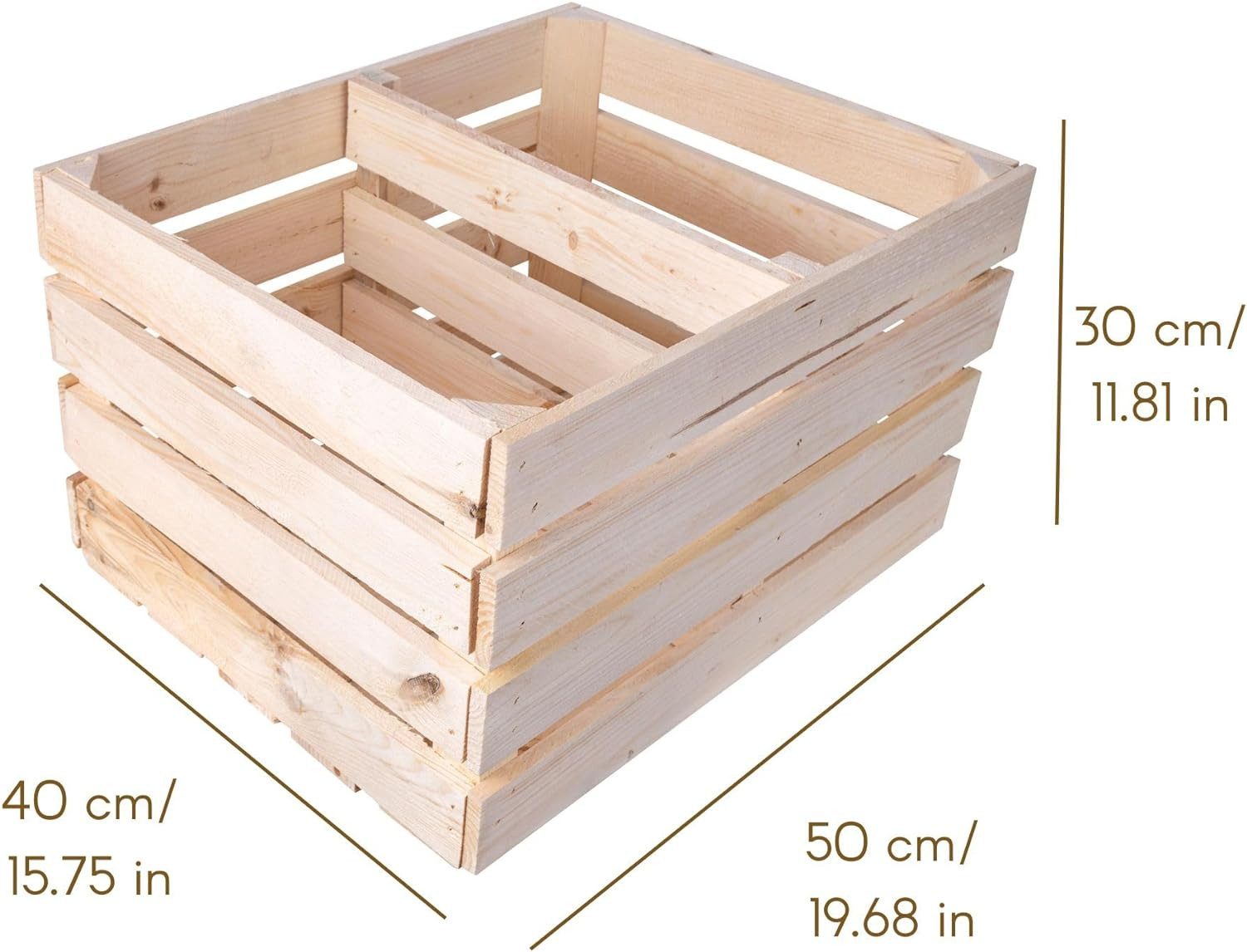 Creative Deco Holzkiste mit Regal 50x40x30 cm