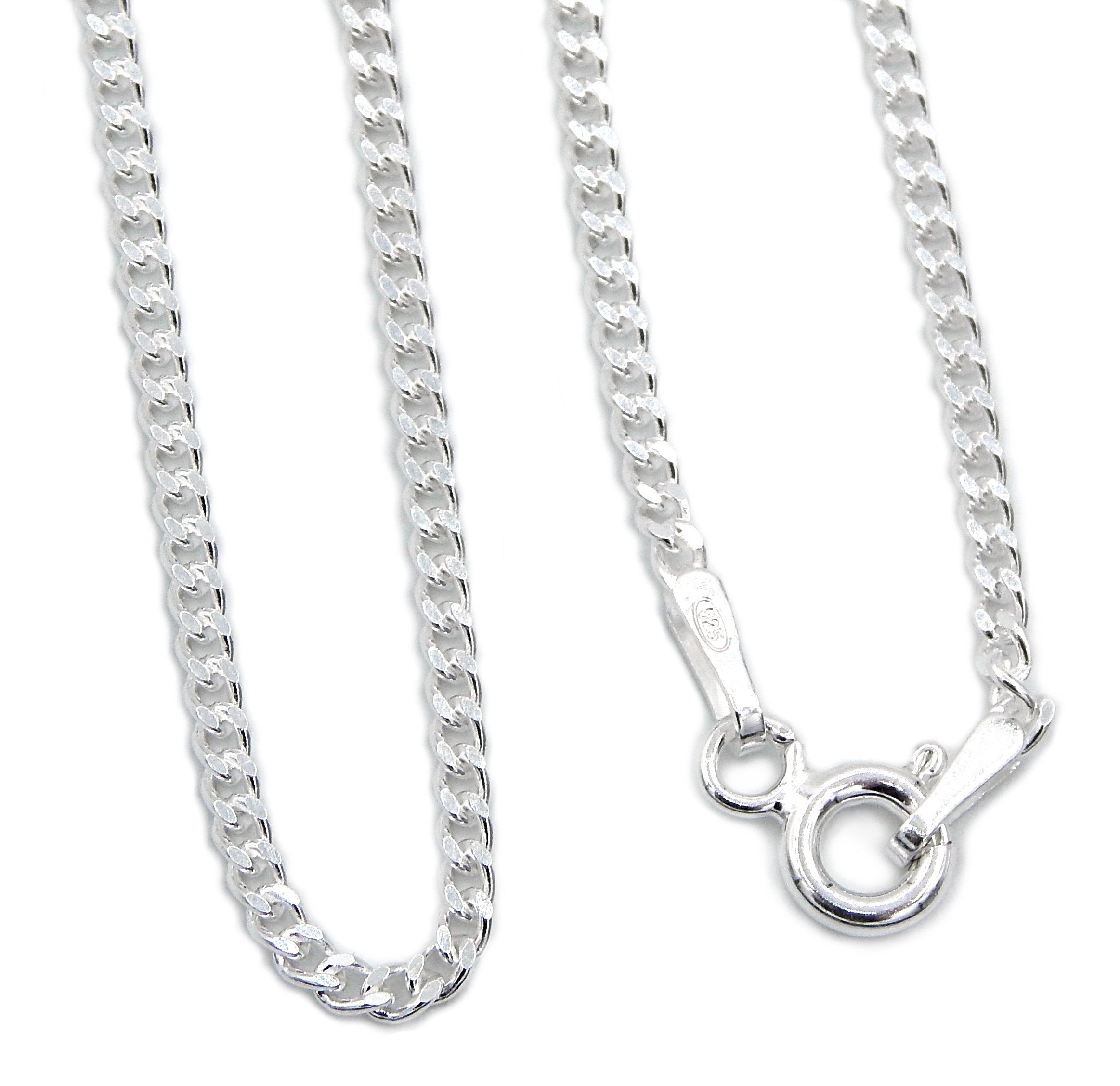 Bild von Kauf-mich-weg by Bella T Silberkette Panzerkette 925 Sterling Silber rhodiniert 1,7mm breit, Länge wählbar 40 - 60cm