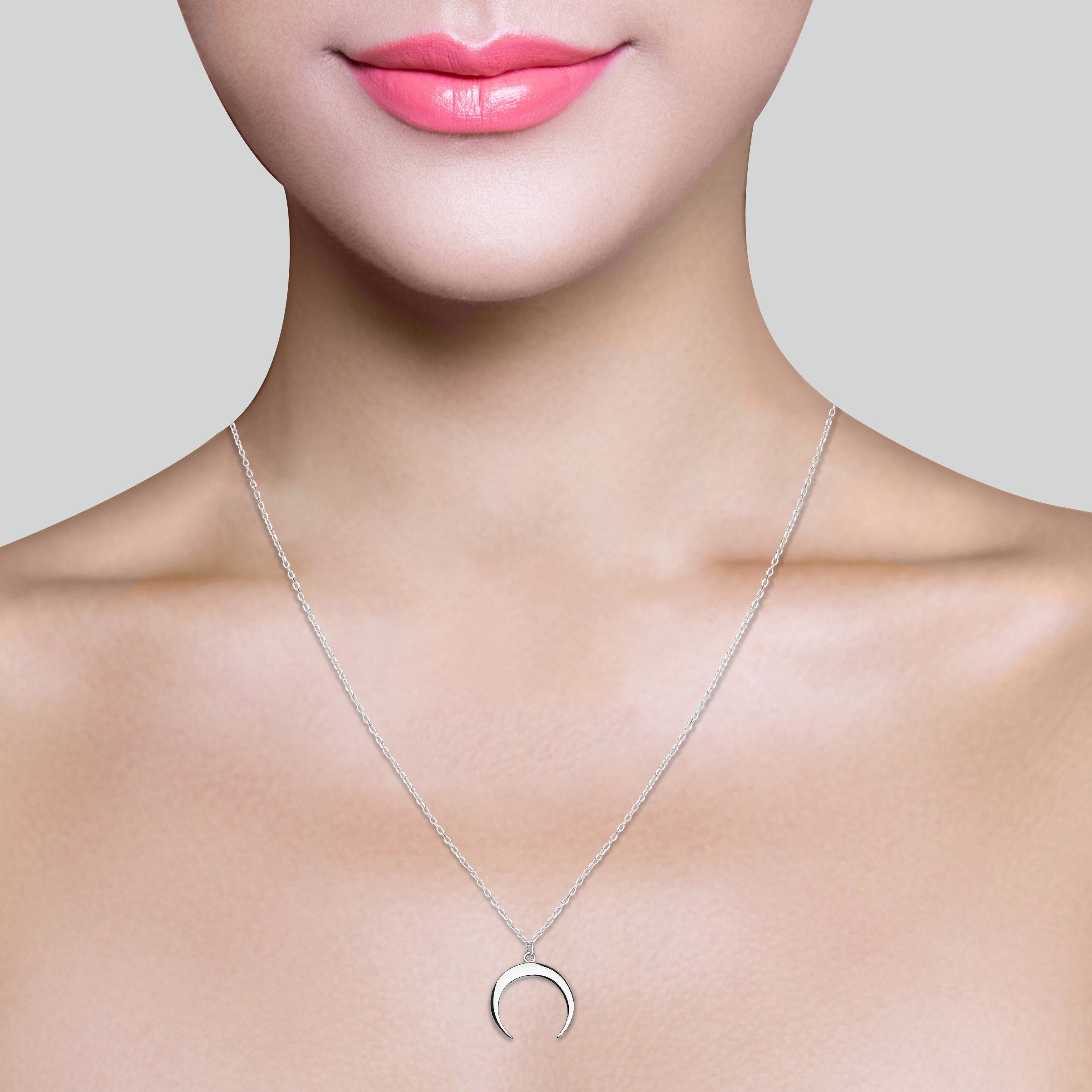 Sofia Milani Kette mit Anhänger Mond, 925 Silber Damen Schmuck - N0228