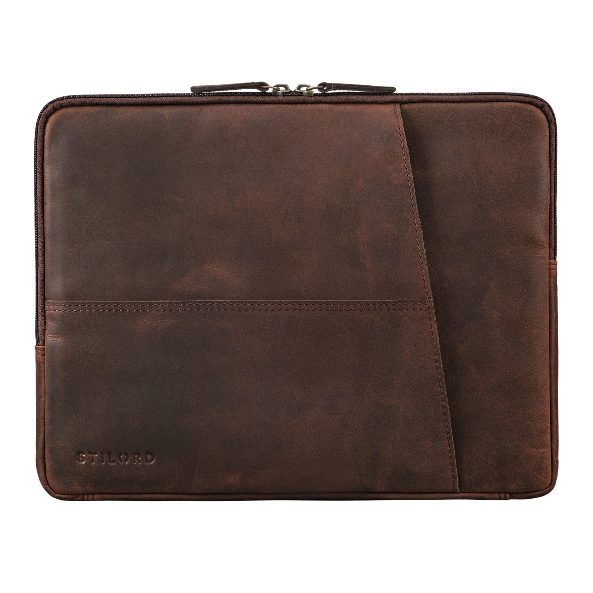 Laptop-Hülle "Merkur" Vintage Aktenmappe Laptophülle Leder 13 - 14 Zoll Notebook