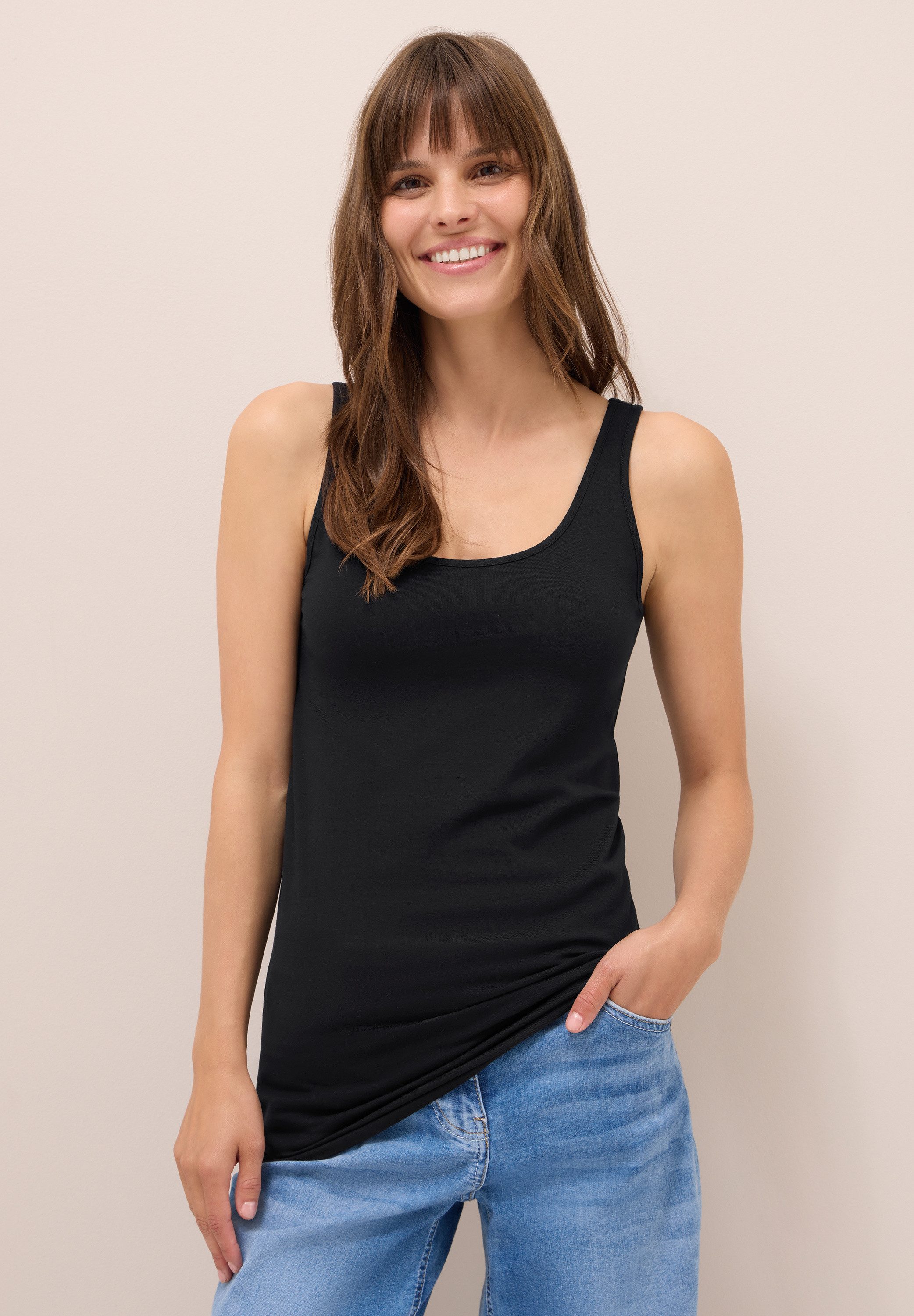 CECIL Longtop aus Baumwolle mit Stretchanteil