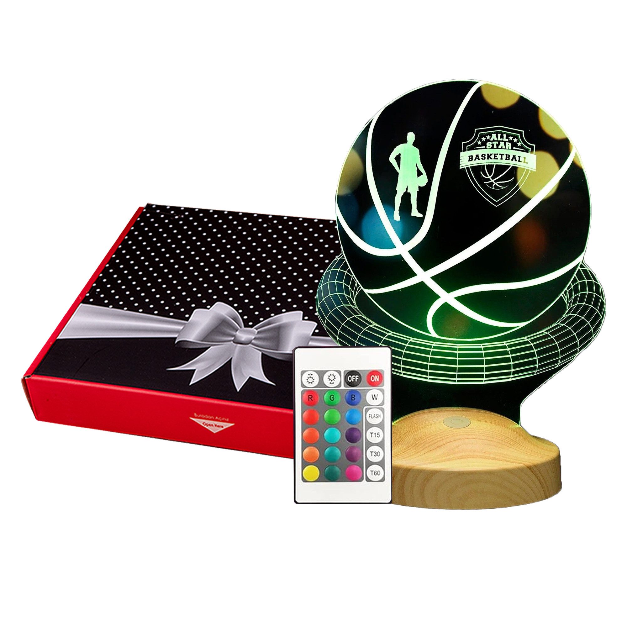 Geschenkelampe LED Nachttischlampe Basketball 3D Gravur Geschenk für Basket günstig online kaufen