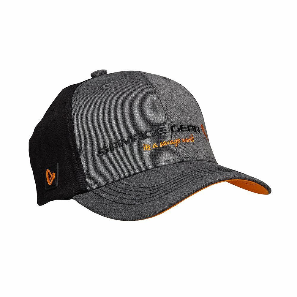 Savage Gear Trucker Cap Strike Cap Onesize Grey Melange/Black Trucker Cap Mütze Anglerkappe elastisches Schweißband innen