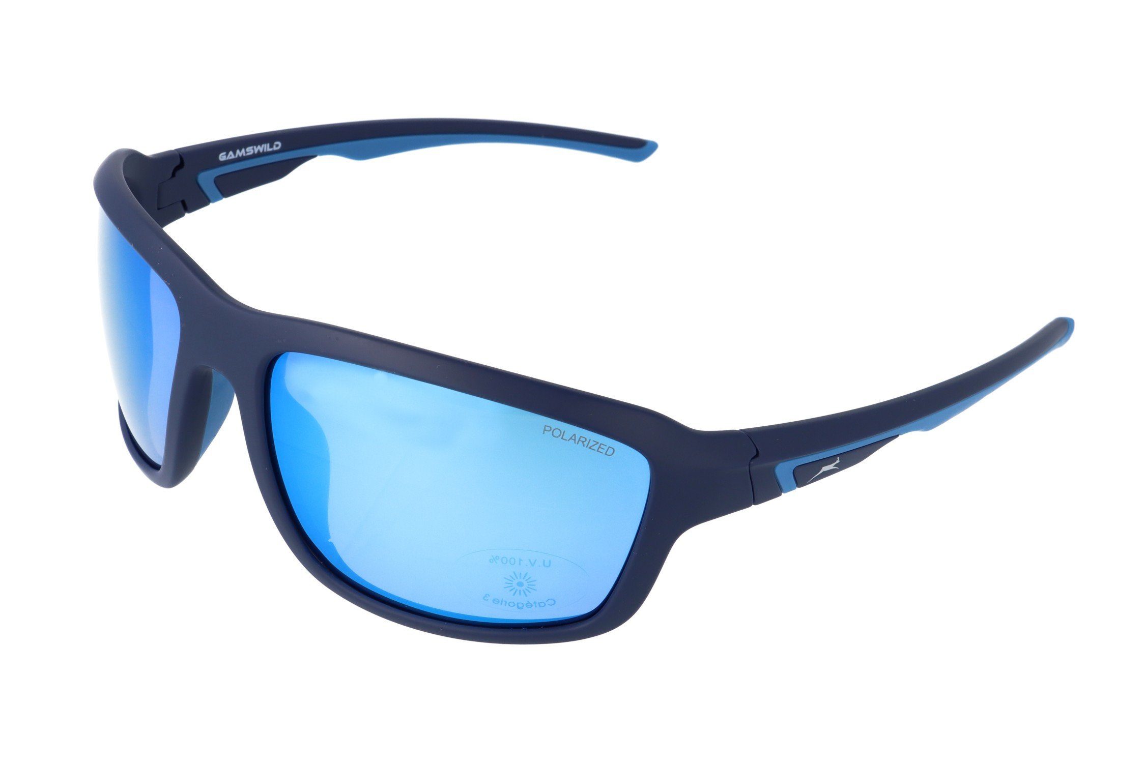 Gamswild Sportbrille WS7536 Sonnenbrille Skibrille Fahrradbrille Damen Herren Unisex, polarisiert & TR90 hellblau