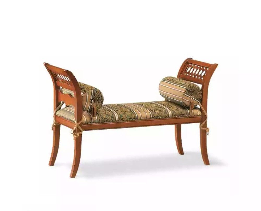 JVmoebel Polsterbank Elegante Designerbank aus Holz und Textil mit Dekokissen (1-St), Made in Europa