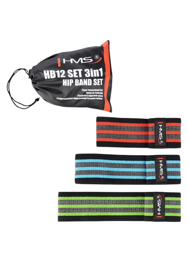HB12 Set 3in1 Hip Bands - 3 Stück Fitnessband