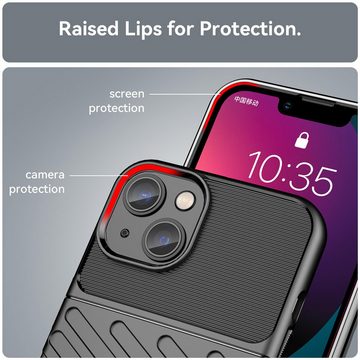 CoolGadget Handyhülle Schwarz als 2in1 Schutz Cover Set für das Apple iPhone 13 6,1 Zoll, 2x 9H Glas Display Schutz Folie + 1x TPU Case Hülle für iPhone 13