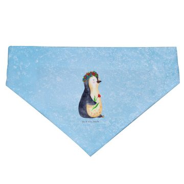 Mr. & Mrs. Panda Hundefliege Pinguin Blumen - Eisblau - Geschenk, Hundehalstuch, Tuch, kleine Hund, Polyester